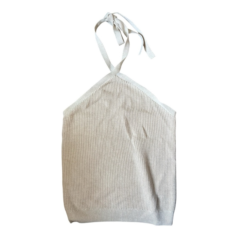 J.Crew Cotton Cashmere Halter Sweater Tank Cream Size Large